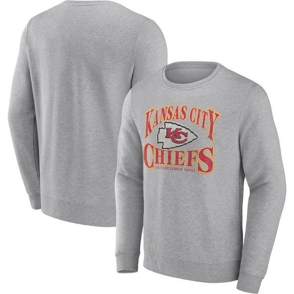 ファナティクス メンズ アウター パーカー・スウェット シャツ Mens Fanatics Branded Heathered Charcoal Kansas City Chiefs Playabil