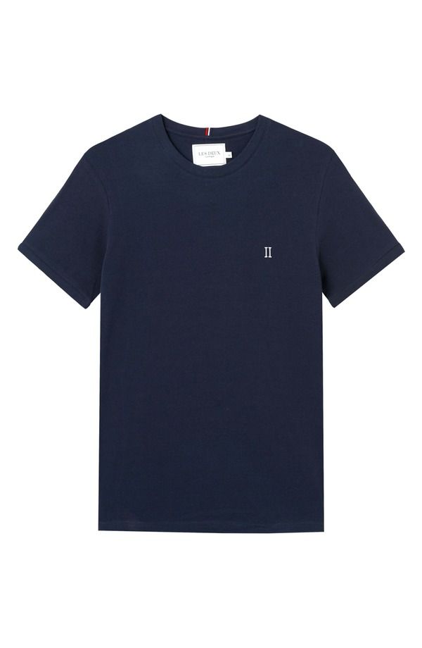 レ ドゥ メンズ トップス Tシャツ クルーネック コットン Les Deux Cotton Piqu Crewneck TShirt 4646Dark Navy ネイビー