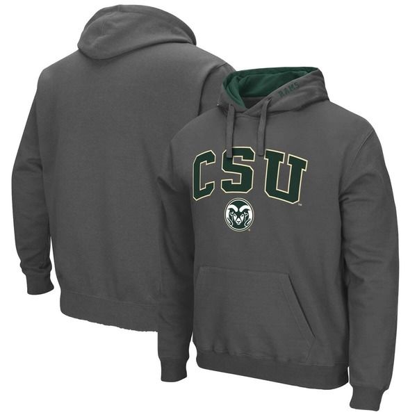 コロシアム メンズ アウター パーカー・スウェット ロゴ Mens Colosseum Charcoal Colorado State Rams Arch and Logo Pullover Hood