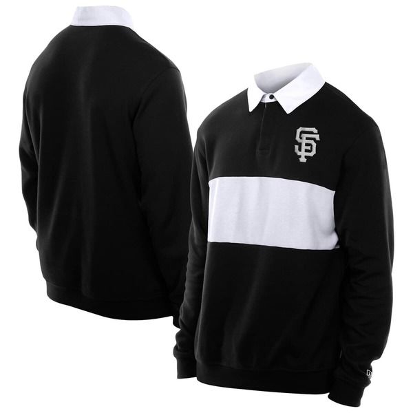 ニューエラ メンズ トップス ポロシャツ カラーブロック Mens New Era Black San Francisco Giants Throwback Prep Colorblock Rugby 18,360円