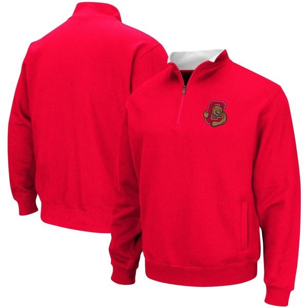 コロシアム メンズ アウター パーカー・スウェット ロゴ ジャケット Mens Colosseum Red Cornell Big Red Tortugas Logo QuarterZip Jacke