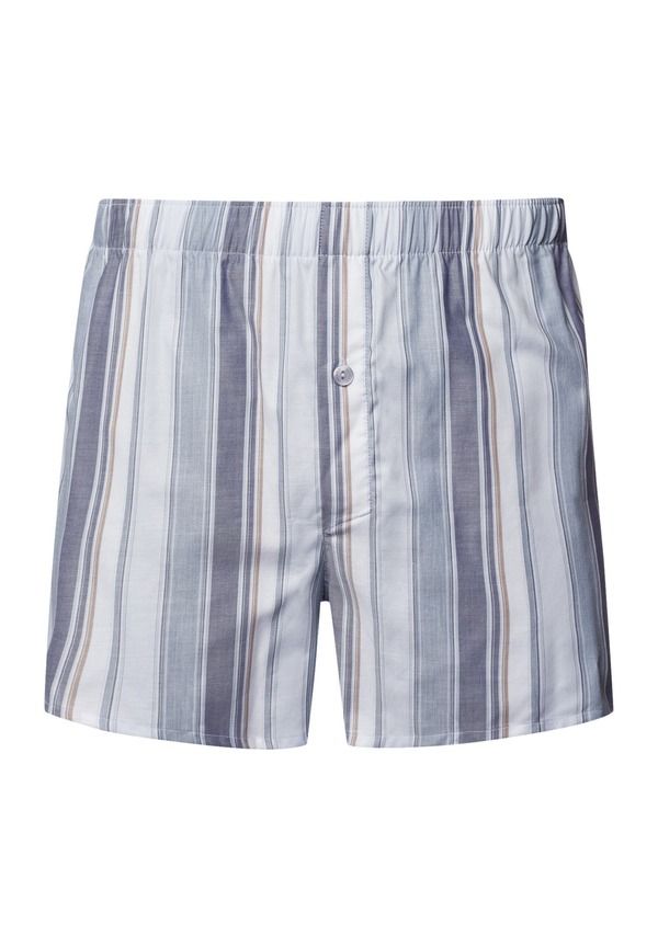 ハンロ メンズ アンダーウェア ボクサーパンツ コットン Hanro Fancy Woven Cotton Boxer Smokey Blue Stripe ブルー