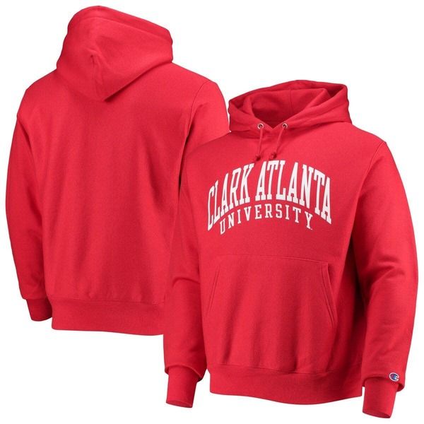 チャンピオン メンズ アウター パーカー・スウェットール Mens Champion Red Clark Atlanta University Panthers Tall Arch Pullover
