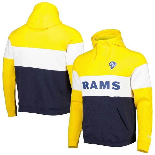 ニューエラ メンズ アウター パーカー・スウェット カラーブロック Mens New Era NavyGold Los Angeles Rams Colorblock Throwback Pullov 18,186円