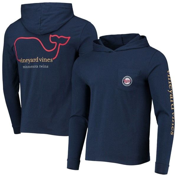 ヴァインヤードヴァインズ メンズ トップス Tシャツ パーカー Mens Vineyard Vines Navy Minnesota Twins Long Sleeve Hoodie TShirt NTシャツ