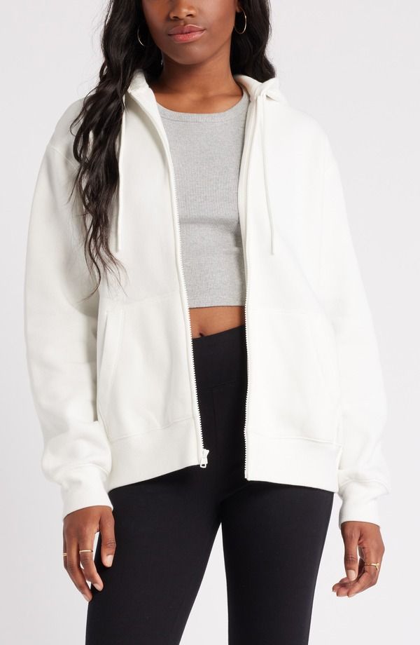 ビーピー レディース アウター パーカー・スウェット フリース BP Oversize Zip Fleece Hoodie Ivory アイボリー 8,235円