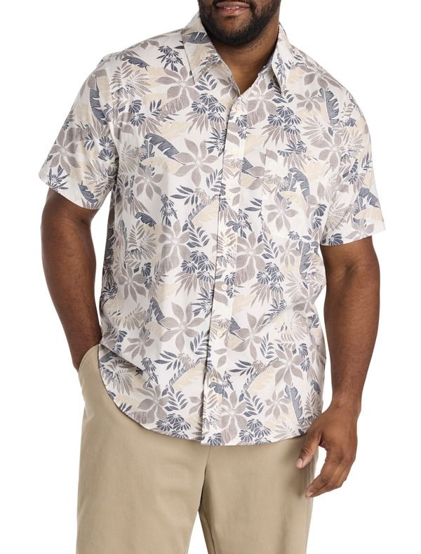 ナウティカ メンズ トップス シャツ フラワー柄 トール フラワー Nautica Big Tall Floral Sport Shirt V2 Sail White ホワイト
