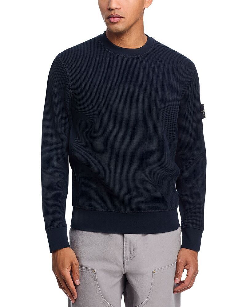 ストーンアイランド メンズ アウター パーカー・スウェット クルーネック シャツ コットン Stone Island Cotton Crewneck Sweatshirt Navy Blue ネイビー