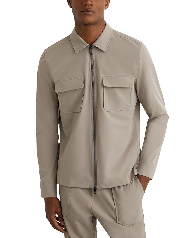 レイス レディース トップス シャツ REISS Technical Zip Overshirtaupe Brown ブラウン