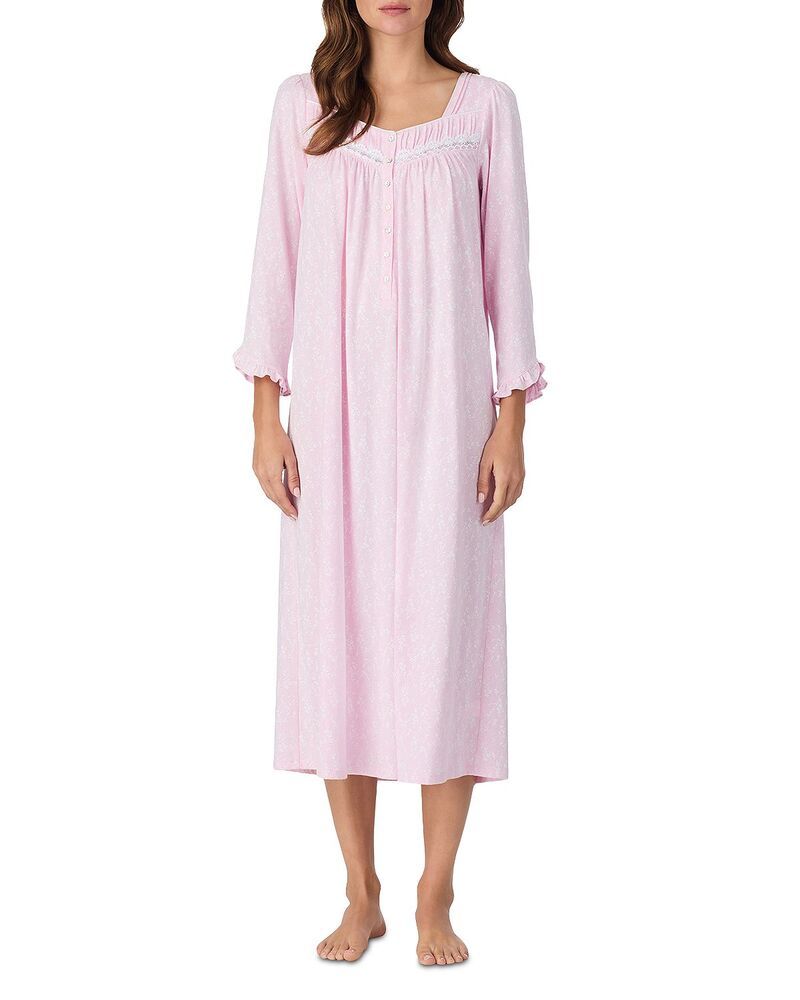 エイレーンウェスト レディース トップス ワンピース ニット ジャージー Eileen West 34 Sleeve Jersey Knit Nightgown Exclusive PinkWhite 14,415円