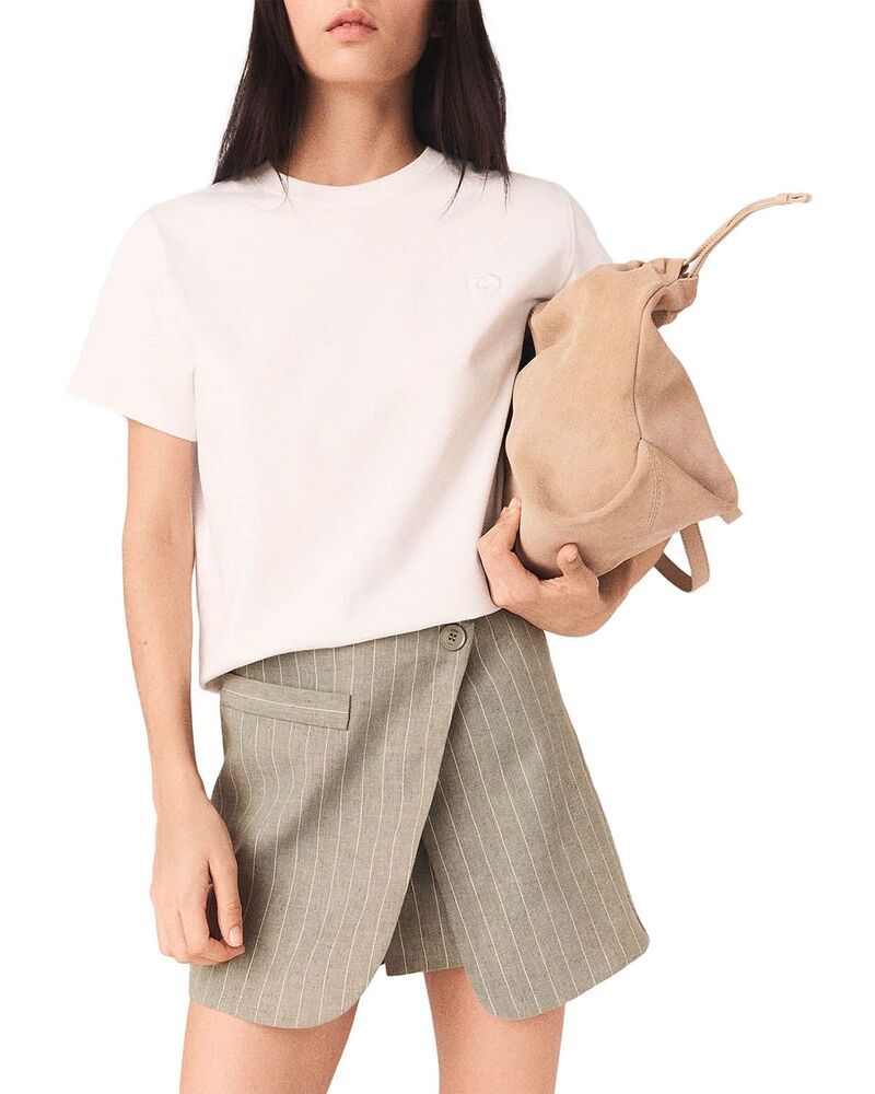 マージュ レディース ボトムスカート Maje Ipimousse Layered Pinstripe Skort Khaki カーキ