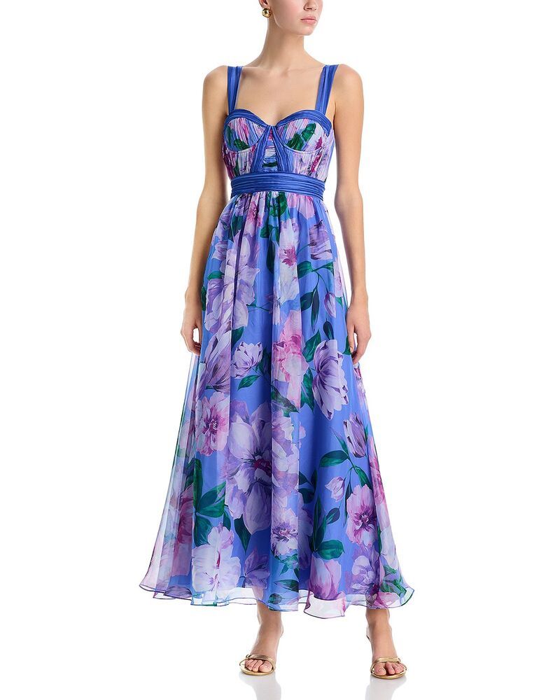 アクア レディース トップス ワンピース フラワー柄 マキシ フラワー AQUA Floral Boarder Maxi Dress Exclusive BluePurple Multi ブルー