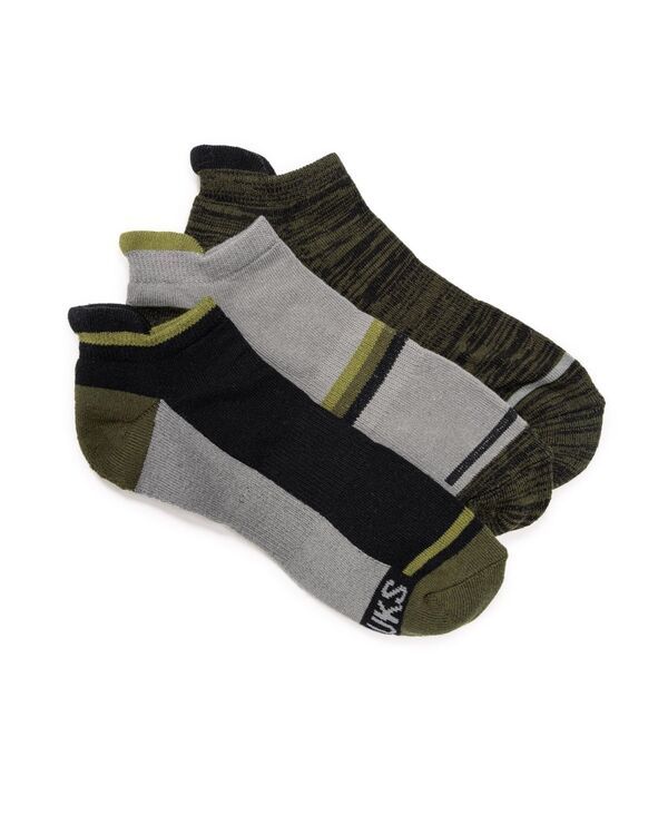 【送料無料】 ムクルクス メンズ 靴下 アンダーウェア Mens Cotton Ankle Compression Socks 3 Pair Pack Green