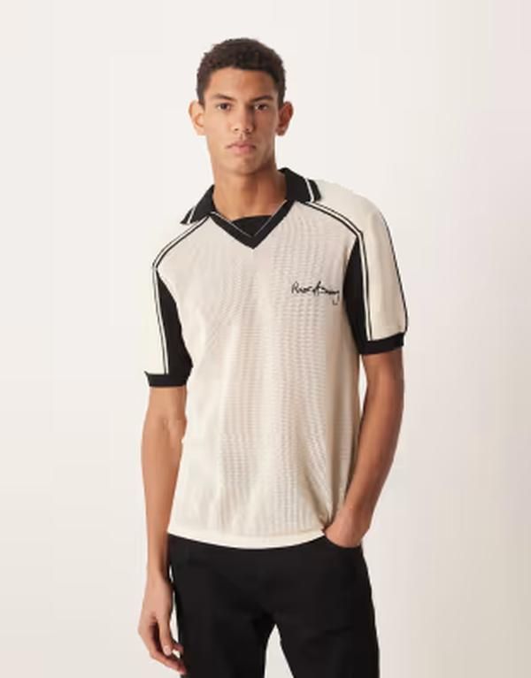 ハウスオブサニー メンズ トップス ポロシャツ ニット House of Sunny keepers knit polo shirt in oat BEIGE ベージュ