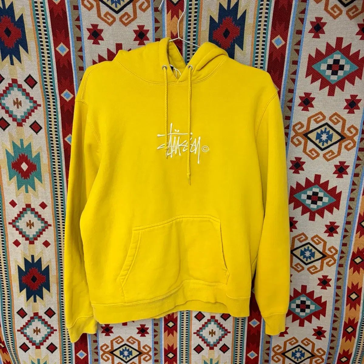 STUSSY ストック ビックロゴ イェロー フードT M