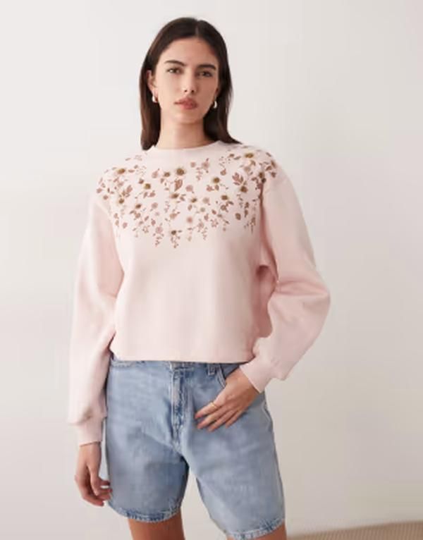 ミスセルフフリッジ レディース アウター パーカー・スウェット フラワー柄 シャツ フラワー Misselfridge floral sweatshirt with embellishment PIN