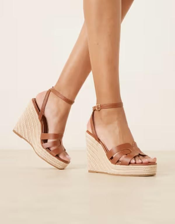 グラマラス レディース シューズ サンダル ヒール Glamorous espadrilles wedge heeled sandals in tan タン 14,186円