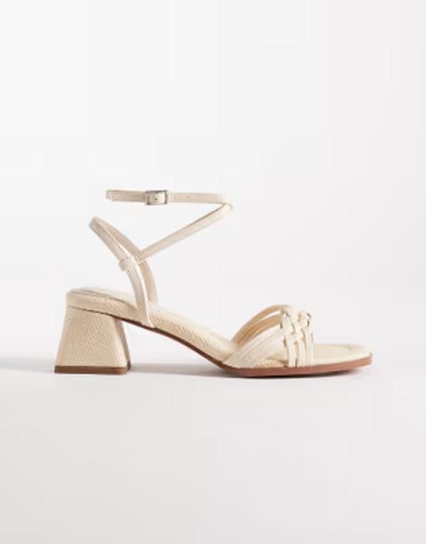 エイソス レディース シューズ サンダル ヒール ASOS DESIGN Humble braidedetail mid block heel sandals in stone ストーン