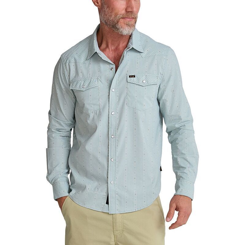 ハウラーブラザーズ メンズ トップス シャツ 長袖 Howler Brothers H Bar B Tech LongSleeve Shirt Mensupernova StripeAsh Blue