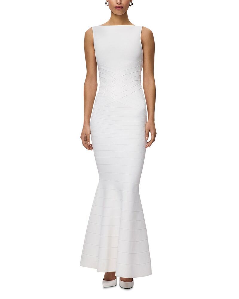 エルベレジェ レディース トップス ワンピース Herv Lger The Dion Mermaid Gown Alabaster