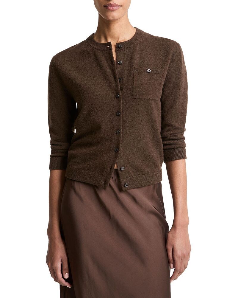 ヴィンス レディース アウター カーディガン Vince Pocket Cardigan Dark Bark
