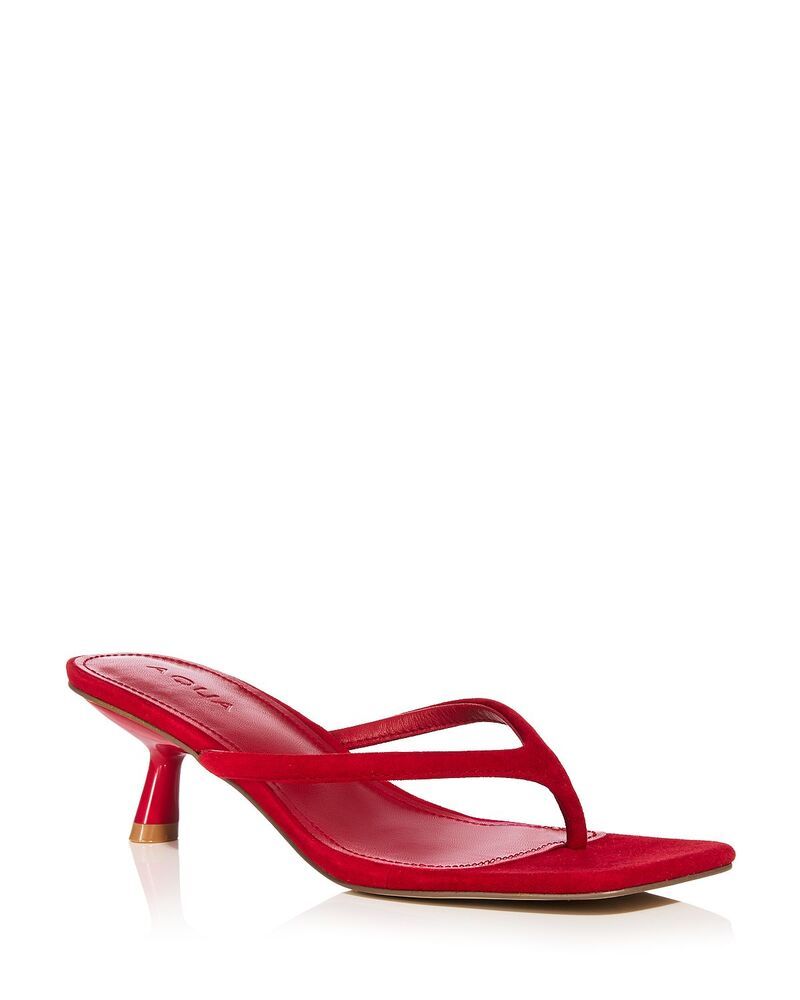 アクア レディース シューズ サンダル AQUA Womens Ebony Thong Sandals Exclusive Red Suede レッド