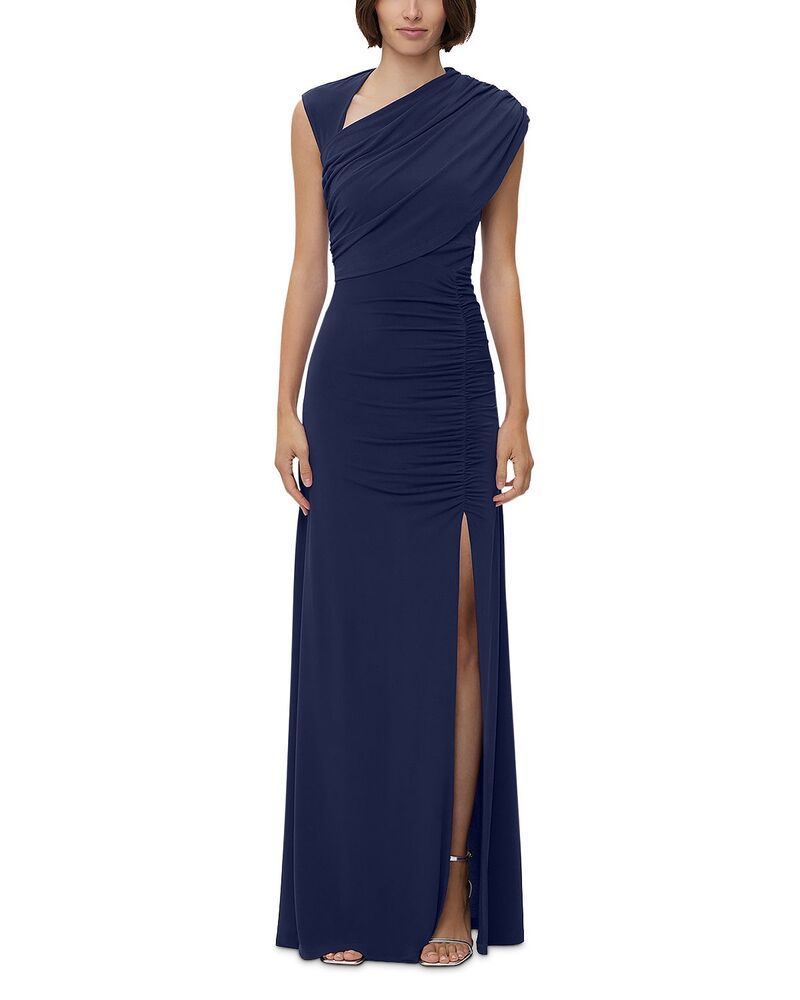 エルベレジェ レディース トップス ワンピース アシンメトリー Herv Lger High Slit Asymmetrical Gown Classic Blue ブルー