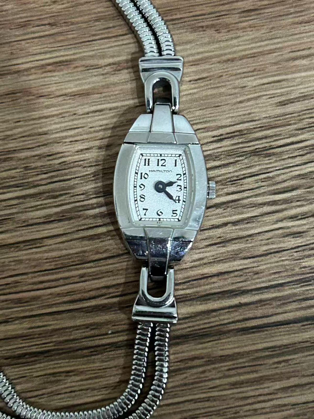 中古美品正規品　Hamilton ハミルトン ホワイト レディース ヴィンテージ腕時計　動作未確認