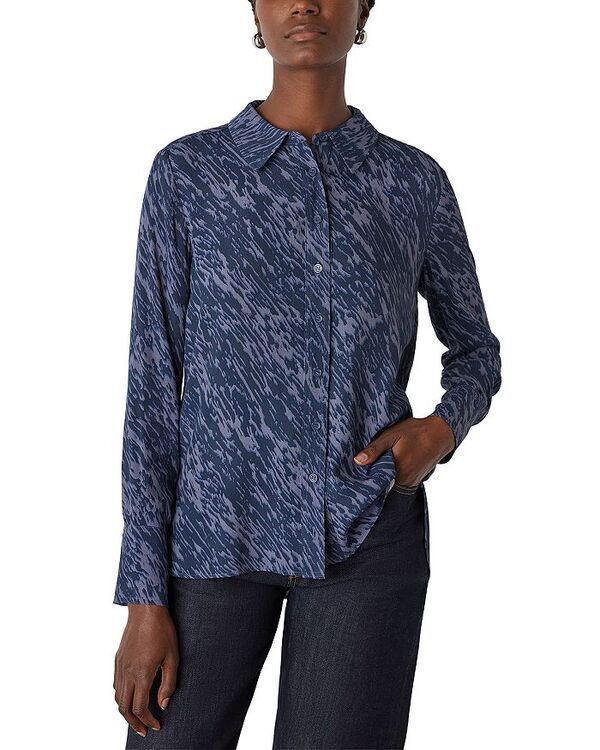 ホイッスルズ レディース トップス シャツ Whistles Abstract Marks Collared Shirt BlueMulti ブルー