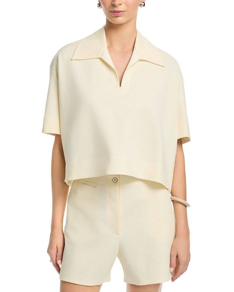 ジル・サンダー レディース トップス ポロシャツ クロップド Jil Sander Short Sleeve Cropped Polo Top Chalk チョーク