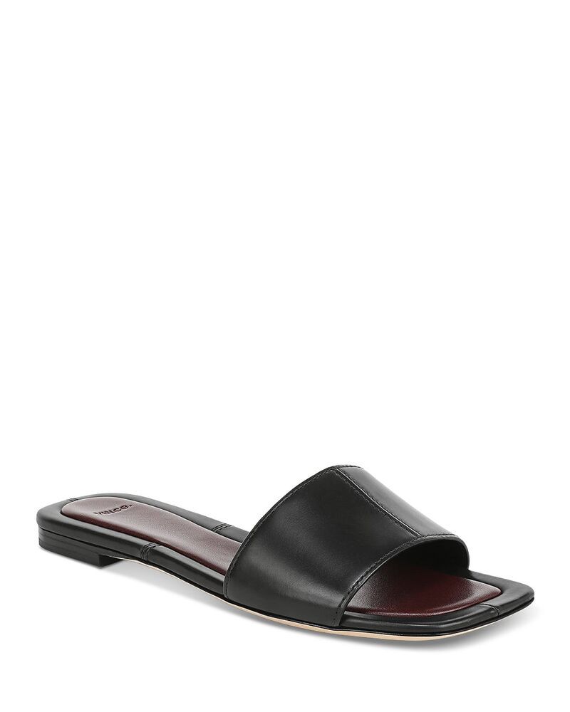 ヴィンス レディース シューズ サンダル レザー Vince Womens Valeria Leather Slide Sandals Black ブラック 44,720円