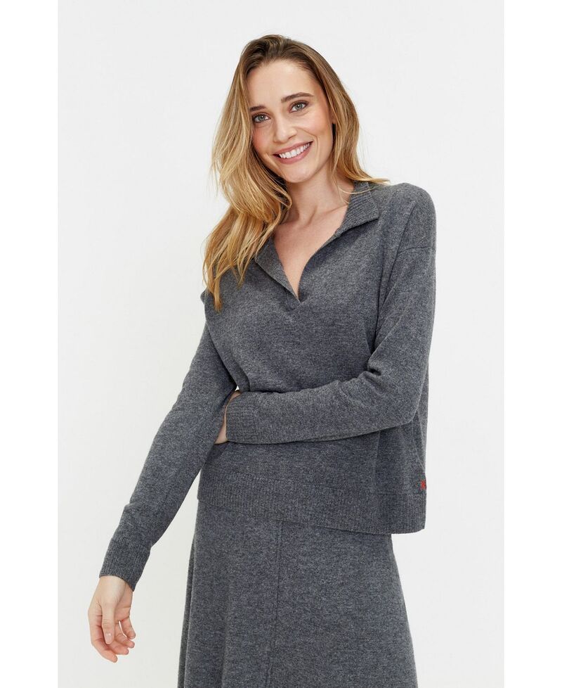 チンティアンドパーカー レディース アウター ニット・セーター ウール Chinti Parker Womens Wool Cashmere Collared Sweater Grey グレー チンティアンドパーカー レディース アウター ニット・セーター ウール Chinti Parker Womens Wool Cashmere Collared Sweater Grey グレー
