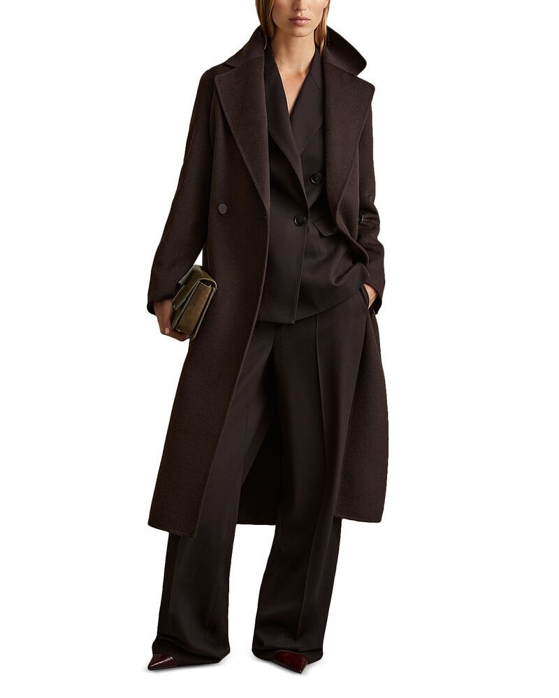 レイス レディース アウター コート REISS Lucia Long Double Breasted Coat Chocolate チョコレート 98,890円