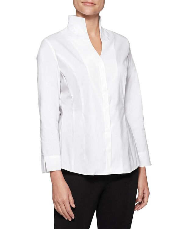 ミソック レディース トップス シャツ Misook Mandarin Collar Shirt White ホワイト 43,420円