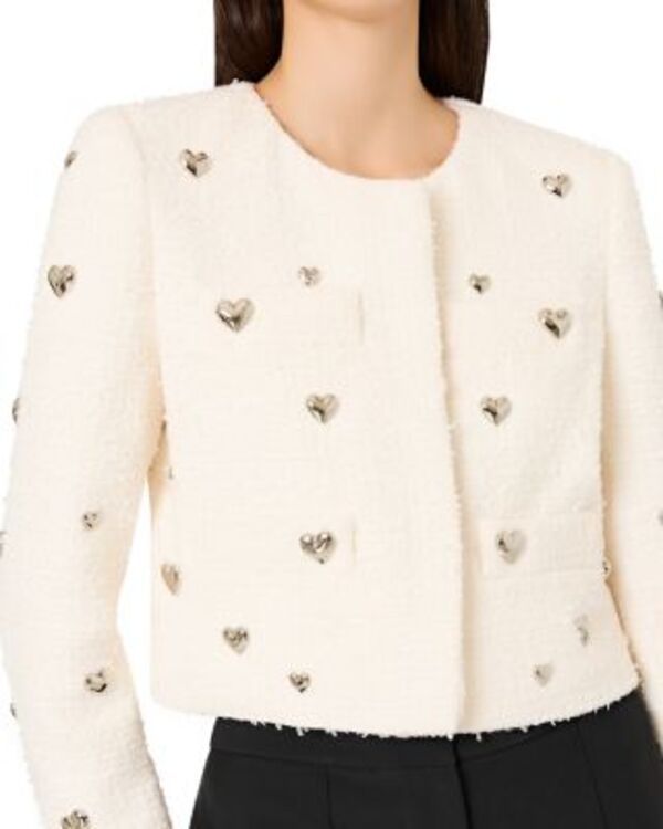 ミリー レディース アウター ジャケット・ブルゾン MILLY Pheobe Heart Jacket White ホワイト