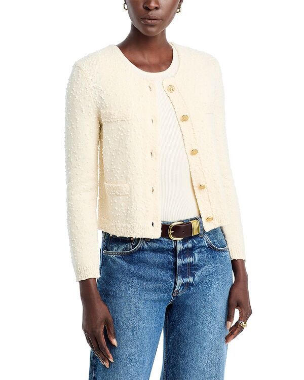 コビーハルペリン レディース アウター カーディガン クルーネック ウール Kobi Halperin Richie Wool Crewneck Cardigan Ivory アイボリー