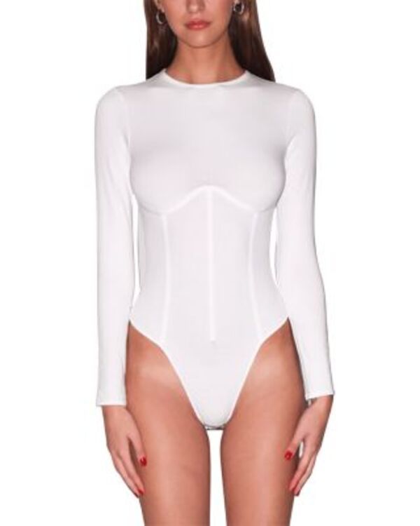 フレーデュマール レディース トップス シャツ ボディースーツ Fleur du Malong Sleeve Corset Bodysuit Ivory アイボリー