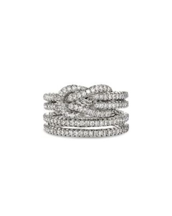 ジョン・ハーディー レディース アクセサリー リング JOHN HARDY Sterling Silver Love Knot Diamond Multirow Ring Silver シルバー