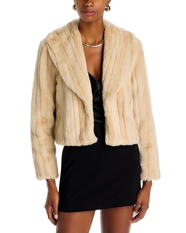 ラジャンス レディース アウター ジャケット・ブルゾン ジャケット LAGENCE Davy Faux Fur Jacket Latte Striped Fur ストライプ