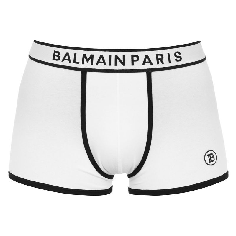 バルマン メンズ アンダーウェア ボクサーパンツ BALMAIN Boxers WhtBlk 110