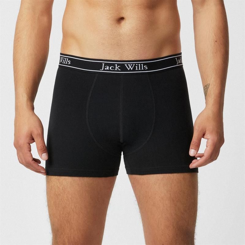 ジャック ウィルス メンズ アンダーウェア ボクサーパンツ Jack Wills Daundley Multipack Boxers 3 Pack Black ブラック