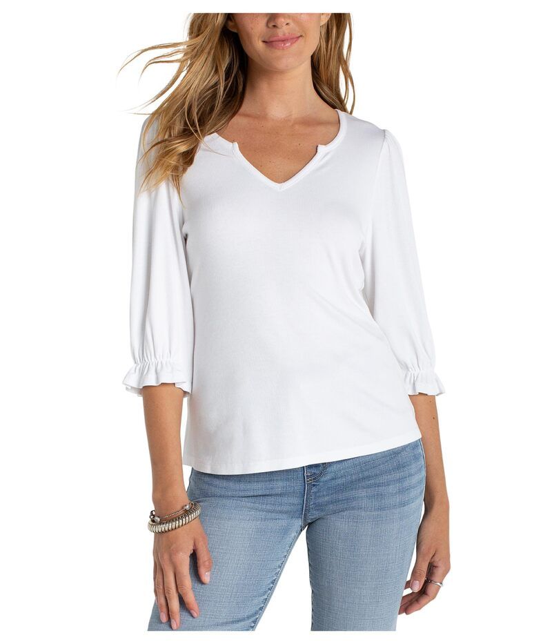 リヴァプール ロサンゼルス レディース トップス シャツ ニット Liverpoolos Angeles Elbow Sleeve Notch Knitee Cream クリーム 9,225円
