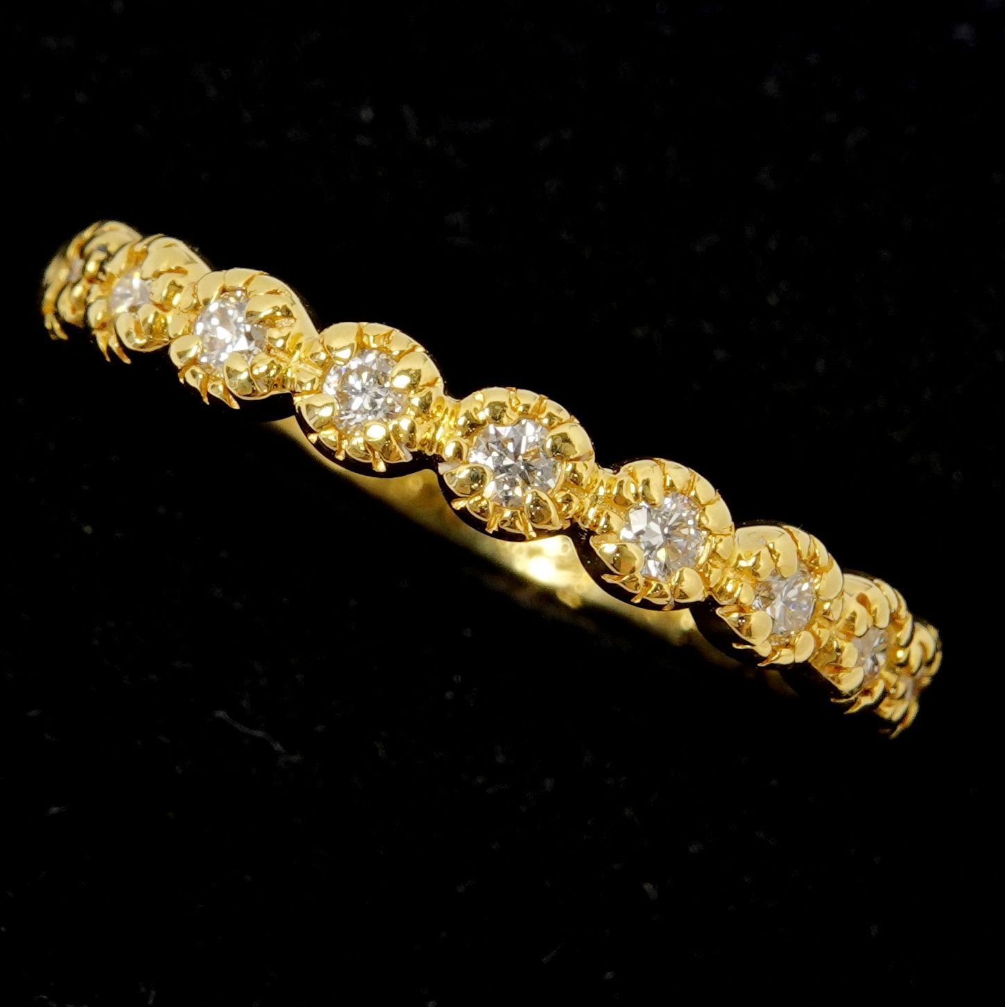 Ponte Vecchio ポンテヴェキオ ダイヤモンド 0.16ct K18イエローゴールド リング 52,800円