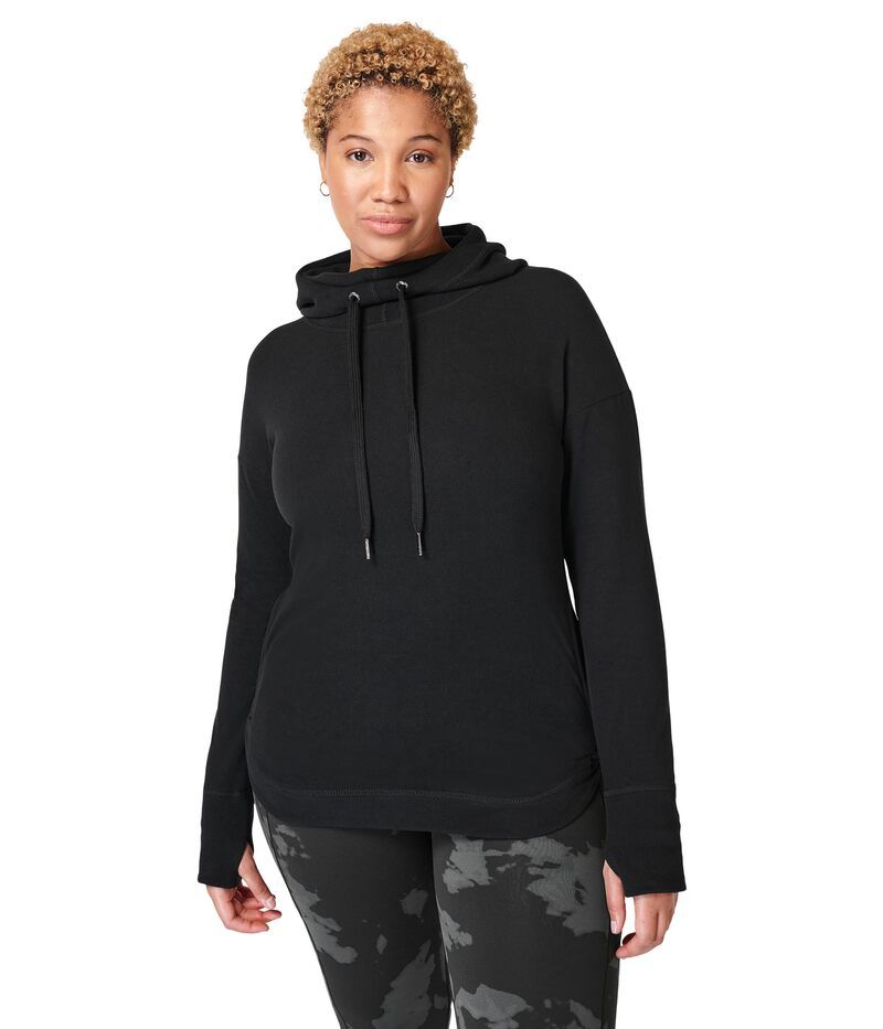 スウェッティベティ レディース アウター パーカー・スウェット キャップ ケープ フリース Sweaty Betty Escape Luxe Fleece Hoodie Black ブラック