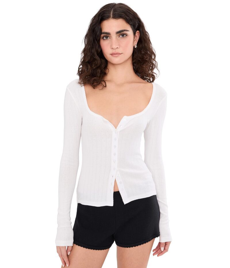 フリーピープル レディース トップス シャツ Free Peoplend Game Pointelle Long Sleeve Sugar Swizzle