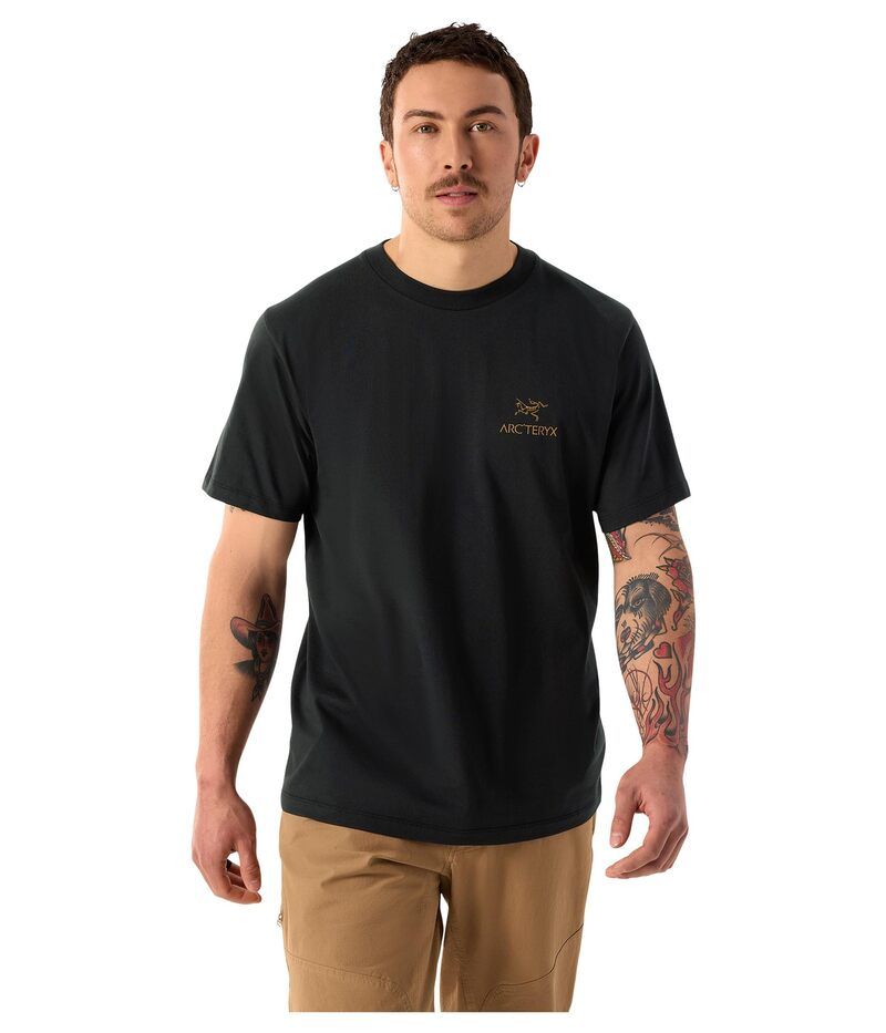 アークテリクス メンズ トップス シャツ コットン Arcteryx Kragg SL Cotton Bird Word Short Sleeve 24K Black ブラック