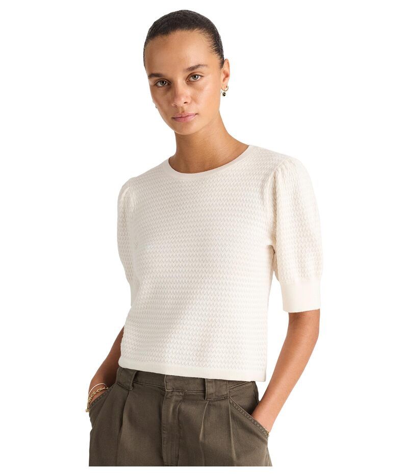 メイドウェル レディース トップス シャツ シルク Madewell Merino Silk Diana Fem Tee Ivory アイボリー