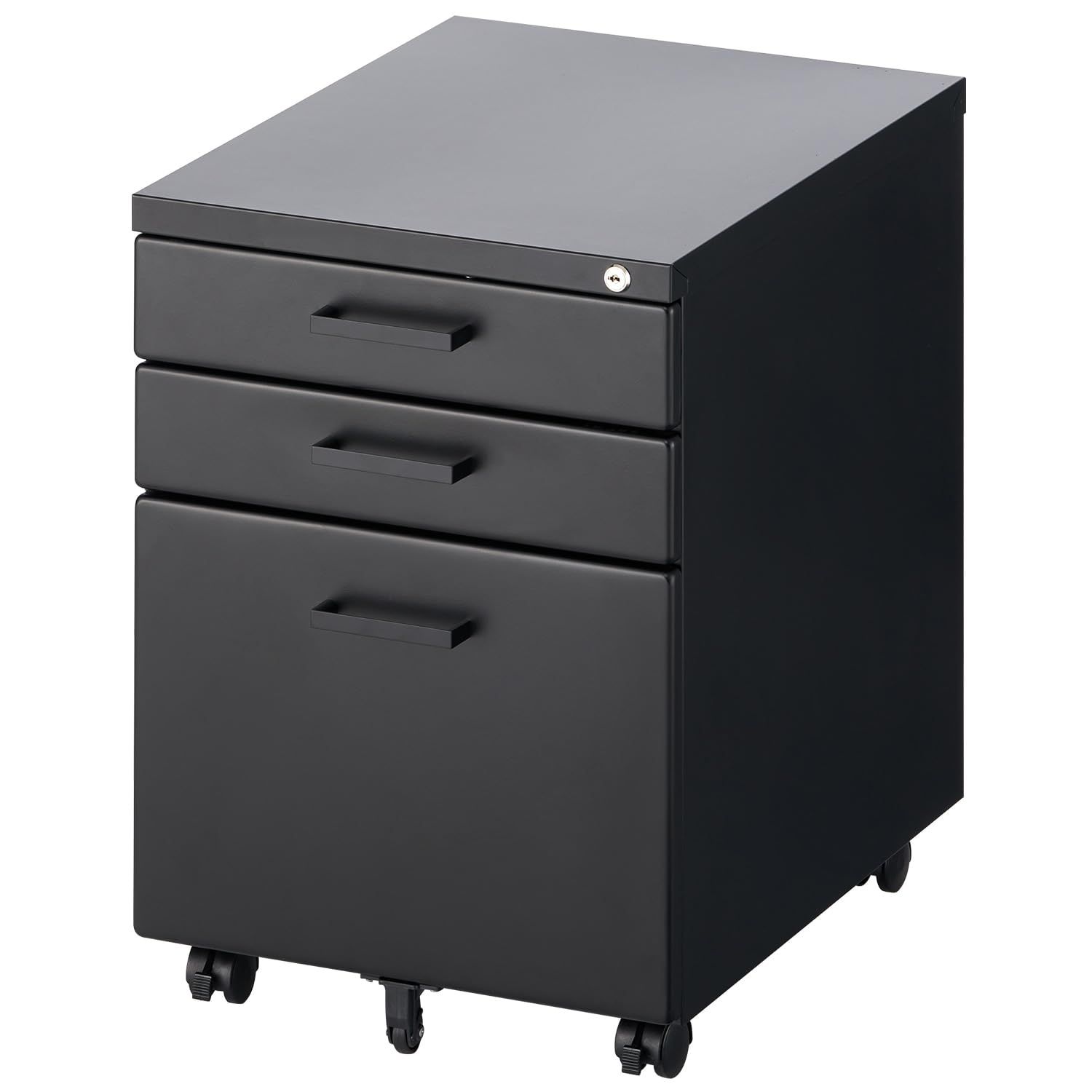 オフィスコム デスクワゴン サイドワゴン 3段 幅393×奥行510×高さ560mm ブラック ハンドル付き OWS-3TW400H-BKｍａ 16,174円