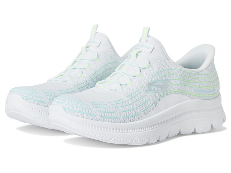 スケッチャーズ レディース シューズ スニーカー プラスサイズ SKECHERSummits Plus Hands Free SlipINS White Multi ホワイト