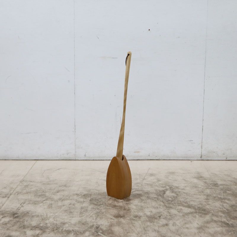 展示品 プラム工芸 木製/天然木 くつべらセット ロング靴べら 70cm＆スタンド 斧折樺/オノオレカンバ 日本製 岩手県 シンプル